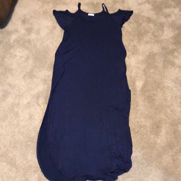 Cold Shoulder Dress with Pockets - Picture 1 of 6